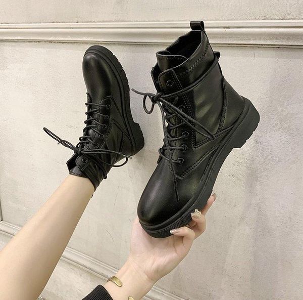 boots winter shoes women mid calf woman british style lace up autumn pu leather warm women's thick bottom plus, Black
boots winter shoes women mid calf woman british style lace up autumn pu leather warm women's thick bottom plus, Black