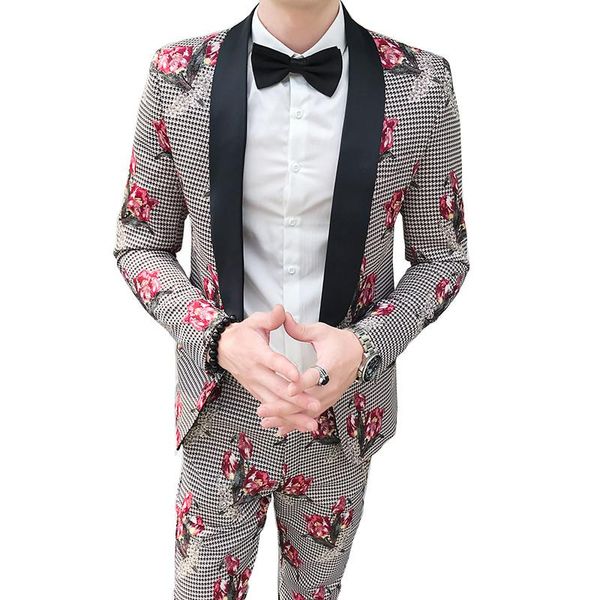 men's slim fit houndstooth suit coat pants two piece set / fashion bar nightclub blazer jacket trousers suits & blazers, White;black
men's slim fit houndstooth suit coat pants two piece set / fashion bar nightclub blazer jacket trousers suits & blazers, White;black