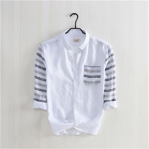 literary small fresh seven-point sleeve linen shirt men's self-cultivation sleeves breathable cotton 210420, White;black
literary small fresh seven-point sleeve linen shirt men's self-cultivation sleeves breathable cotton 210420, White;black