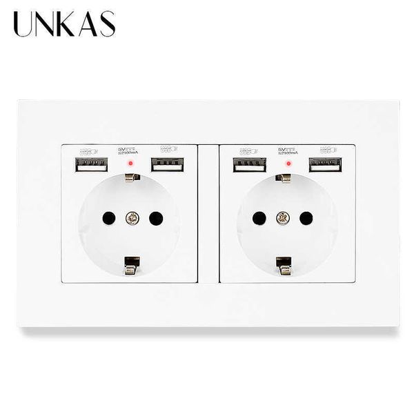 unkas gray pc plastic panel 2 gang eu standard wall socket with charge port hidden soft led indicator 146mm * 86mm outlet
unkas gray pc plastic panel 2 gang eu standard wall socket with charge port hidden soft led indicator 146mm * 86mm outlet