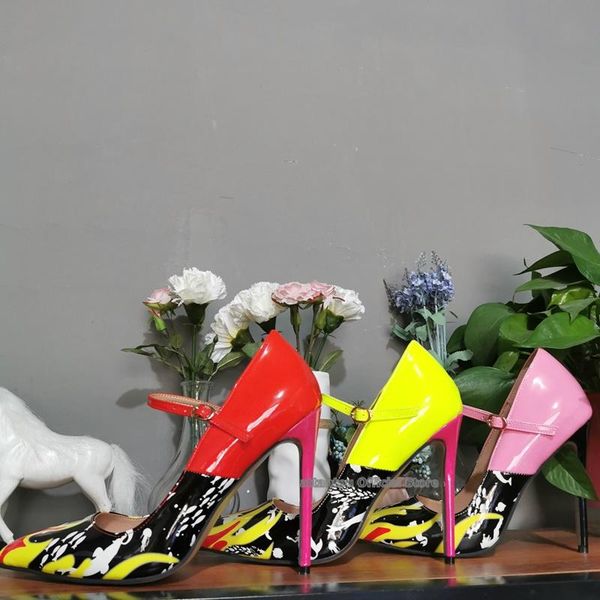 printed colorful leather ankle wrap women thin high heel pumps pointed toe heels dress shoes stilettos 34-46, Black
printed colorful leather ankle wrap women thin high heel pumps pointed toe heels dress shoes stilettos 34-46, Black