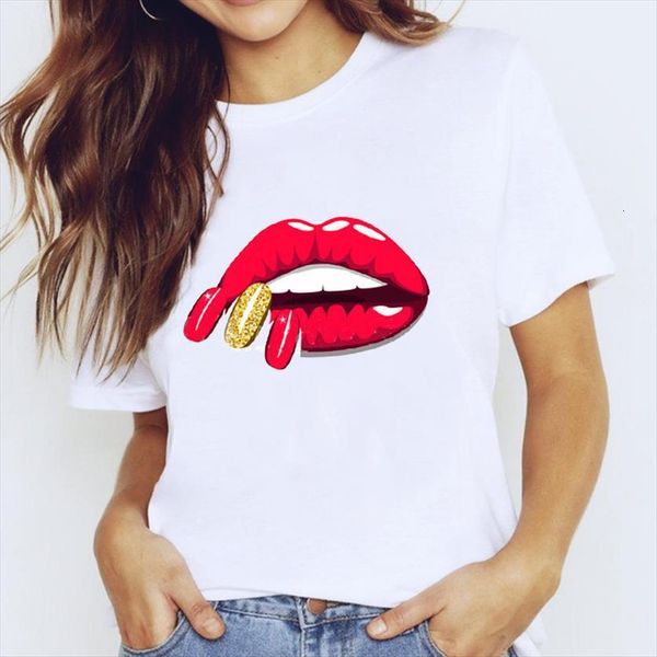 cartoon lip fingernail nail art womens casual clothing print graphic ladies female tee, White
cartoon lip fingernail nail art womens casual clothing print graphic ladies female tee, White