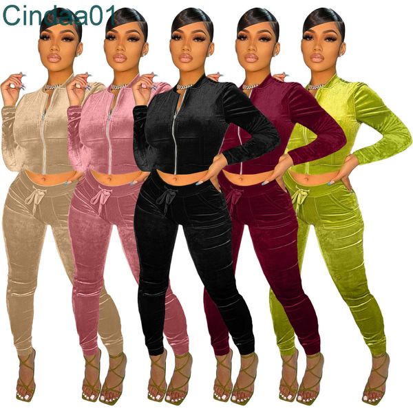 women tracksuits two piece set designer coat pants velvet fabric pocket zipper jacket leggings solid colour casual sports suit 5 colours, Gray
women tracksuits two piece set designer coat pants velvet fabric pocket zipper jacket leggings solid colour casual sports suit 5 colours, Gray