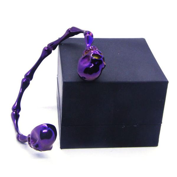 link, chain est design polish purple skull bone bracelet 316l stainless steel jewelry fashion punk style, Black
link, chain est design polish purple skull bone bracelet 316l stainless steel jewelry fashion punk style, Black