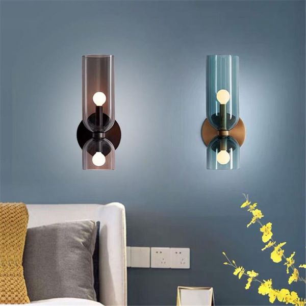 wall lamp nordic double head grey glass led for stairway living room bathroom fashion home decor sconce luxury vanity light 
wall lamp nordic double head grey glass led for stairway living room bathroom fashion home decor sconce luxury vanity light