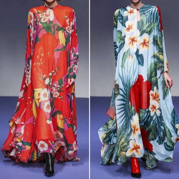 luxury casual drs spring women's print long sleeve loose cut flower long drs, Black;gray
luxury casual drs spring women's print long sleeve loose cut flower long drs, Black;gray