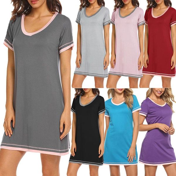 party dresses bikole summer fashion v neck short sleeve women's mini dress 2021 casual patchwork loose solid home ladies vestidos, White;black
party dresses bikole summer fashion v neck short sleeve women's mini dress 2021 casual patchwork loose solid home ladies vestidos, White;black