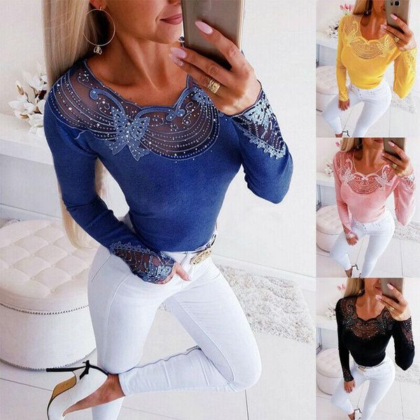 fashion women blouse lace butterfly beaded sequin shirt long sleeve spring autumn casual women's blouses & shirts, White
fashion women blouse lace butterfly beaded sequin shirt long sleeve spring autumn casual women's blouses & shirts, White