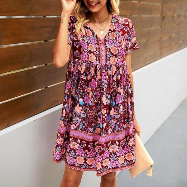 casual dresses women summer tunic dress loose floral printed bohemain femme elegant beach, Black;gray
casual dresses women summer tunic dress loose floral printed bohemain femme elegant beach, Black;gray
