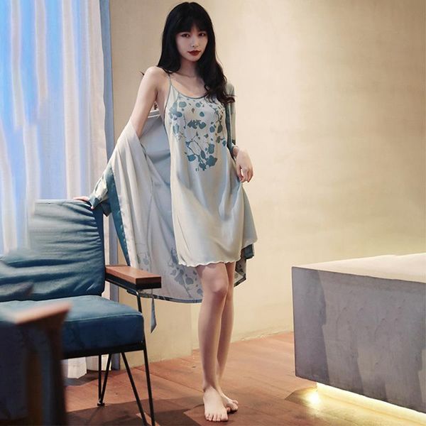 korean bathrobe for women 2021 summer silk robe sets spring sling nightdress backless nightgown soft 2 piece home wear women's sleepwea, Black;red
korean bathrobe for women 2021 summer silk robe sets spring sling nightdress backless nightgown soft 2 piece home wear women's sleepwea, Black;red