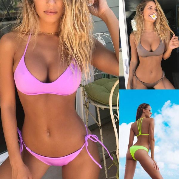 summer women push up bikini set padded bra swimwear lady bandage solid biquinis brazilian swimsuit bathing suit women's, White;black
summer women push up bikini set padded bra swimwear lady bandage solid biquinis brazilian swimsuit bathing suit women's, White;black
