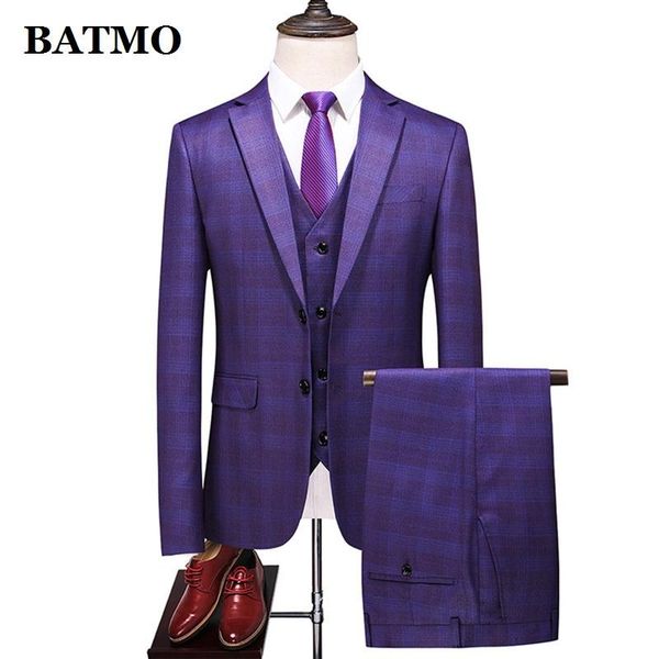 men's suits & blazers batmo 2021 arrival spring plaid casual men,men's wedding dress,jackets+pants+vest 718, White;black
men's suits & blazers batmo 2021 arrival spring plaid casual men,men's wedding dress,jackets+pants+vest 718, White;black