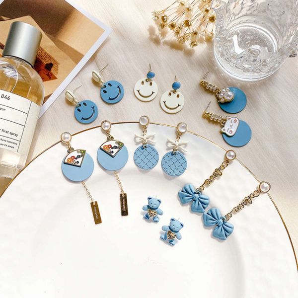 korean fresh macarone ocean blue women's summer new fashion smile bear long earrings, Black
korean fresh macarone ocean blue women's summer new fashion smile bear long earrings, Black