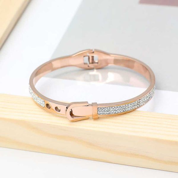 bangle 316l stainless steel rose gold color belt buckle shape zircon charms bangles bracelets for women fashion trend fine jewelry gift, Black
bangle 316l stainless steel rose gold color belt buckle shape zircon charms bangles bracelets for women fashion trend fine jewelry gift, Black