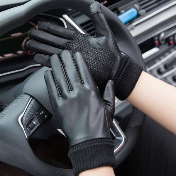 fleece pu leather gloves set running touchscreen outdoor cycling sports glove for music lovers playing accessories, Black
fleece pu leather gloves set running touchscreen outdoor cycling sports glove for music lovers playing accessories, Black