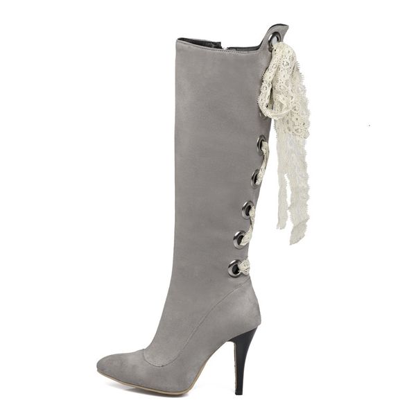 long lace bandage heels women knee high boots winter ladies shoes pointed toe botas mujer xkd2107 d3hm, Black
long lace bandage heels women knee high boots winter ladies shoes pointed toe botas mujer xkd2107 d3hm, Black