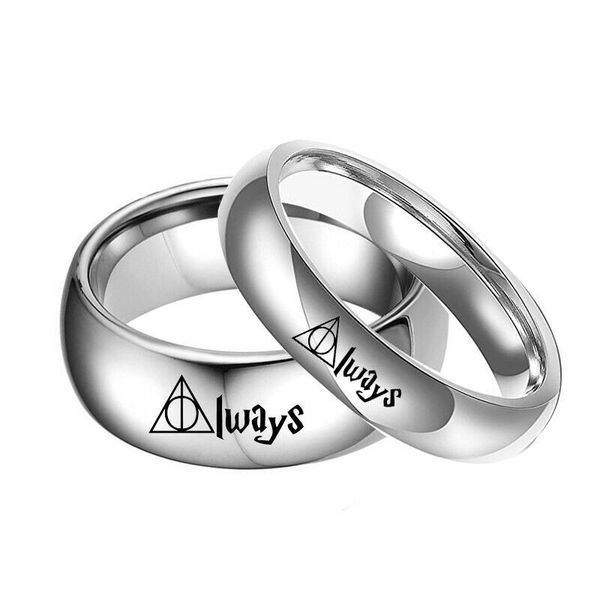 4/8mm harry potter symbol always couple rings stainless steel band size 6-13, Silver
4/8mm harry potter symbol always couple rings stainless steel band size 6-13, Silver