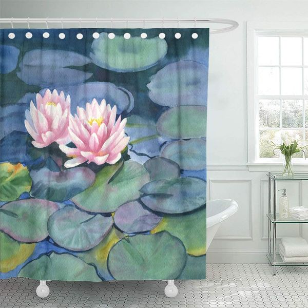 shower curtain asian pink water lilies colorful pads watercolor painting blue shower curtains sets with 12 hooks 72 x 78 inches
shower curtain asian pink water lilies colorful pads watercolor painting blue shower curtains sets with 12 hooks 72 x 78 inches