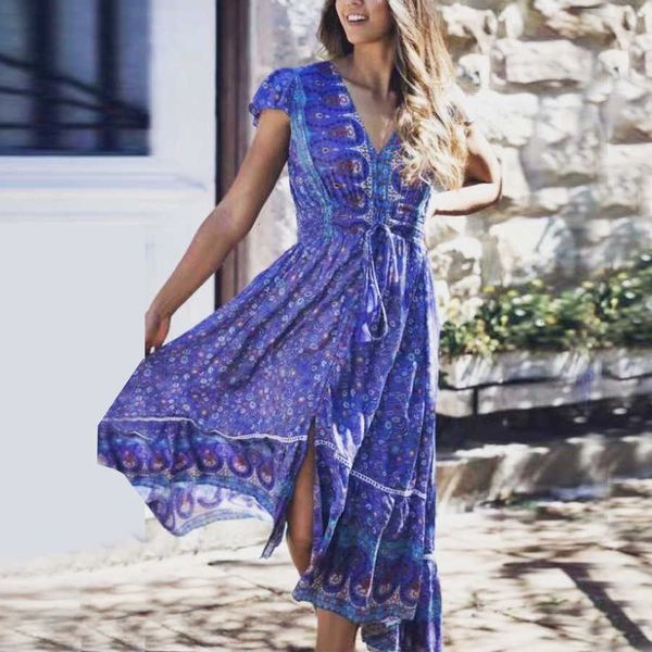 women's tanks & camis backless deep v neck summer dresses women vintage blue cotton floral print maxi dress beach vestidos robe o4jf, White
women's tanks & camis backless deep v neck summer dresses women vintage blue cotton floral print maxi dress beach vestidos robe o4jf, White