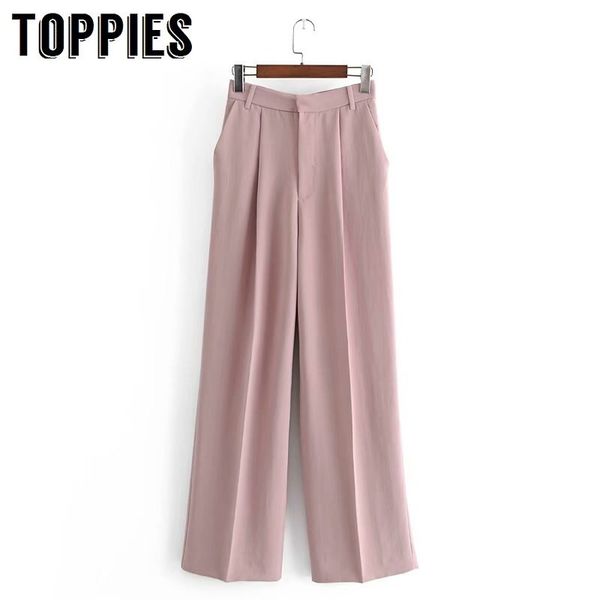 ies new spring women pantalones pink high waist suit pants women soft loose trousers 210412, Black;white
ies new spring women pantalones pink high waist suit pants women soft loose trousers 210412, Black;white