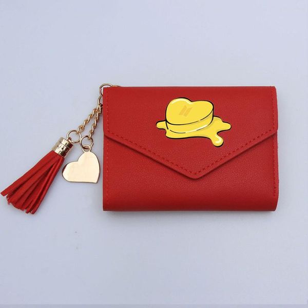 wallets butter pattern folding wallet card holder coin purse letter cute tassel portable storage bag, Red;black
wallets butter pattern folding wallet card holder coin purse letter cute tassel portable storage bag, Red;black