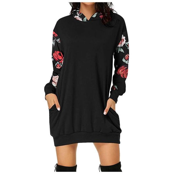 women's hoodies & sweatshirts 2021 autumn spring sweatshirt dress casual flower long sleeve loose pullover oversized hoodie vestidos mo, Black
women's hoodies & sweatshirts 2021 autumn spring sweatshirt dress casual flower long sleeve loose pullover oversized hoodie vestidos mo, Black
