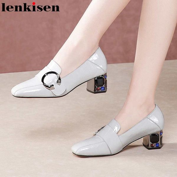 dress shoes lenkisen natural leather square toe rhinestone med heel buckle decorations women office lady daily wear fashion pumps l11, Black
dress shoes lenkisen natural leather square toe rhinestone med heel buckle decorations women office lady daily wear fashion pumps l11, Black