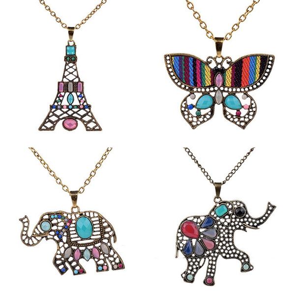 pendant necklaces colorful long necklace for women classic retro vintage color gorgeous elephant butterfly link chain fashion jewelry, Silver
pendant necklaces colorful long necklace for women classic retro vintage color gorgeous elephant butterfly link chain fashion jewelry, Silver