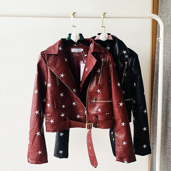 women's leather & faux streetwear fashion short slim-fitting biker coat women heavy star embroidery black pu jacket 2021 autumn winter
women's leather & faux streetwear fashion short slim-fitting biker coat women heavy star embroidery black pu jacket 2021 autumn winter