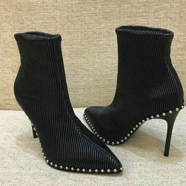 boots 2021 women's elastic knit short rivet pointed toe autumn stiletto high heel single ins net red skinny, Black
boots 2021 women's elastic knit short rivet pointed toe autumn stiletto high heel single ins net red skinny, Black