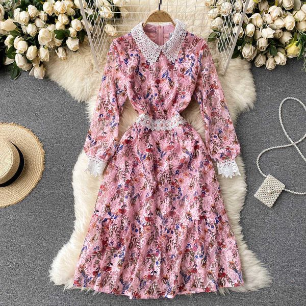 ly varey lin spring women lace v-neck dress sweet print long sleeve elegant a-line es lady 210526, Black;gray
ly varey lin spring women lace v-neck dress sweet print long sleeve elegant a-line es lady 210526, Black;gray