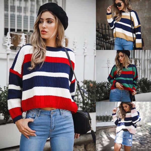 women's sweaters rainbow o neck women winter 2021 jumpers knitted clothes fashion striped oversized loose pullover female sale, White;black
women's sweaters rainbow o neck women winter 2021 jumpers knitted clothes fashion striped oversized loose pullover female sale, White;black