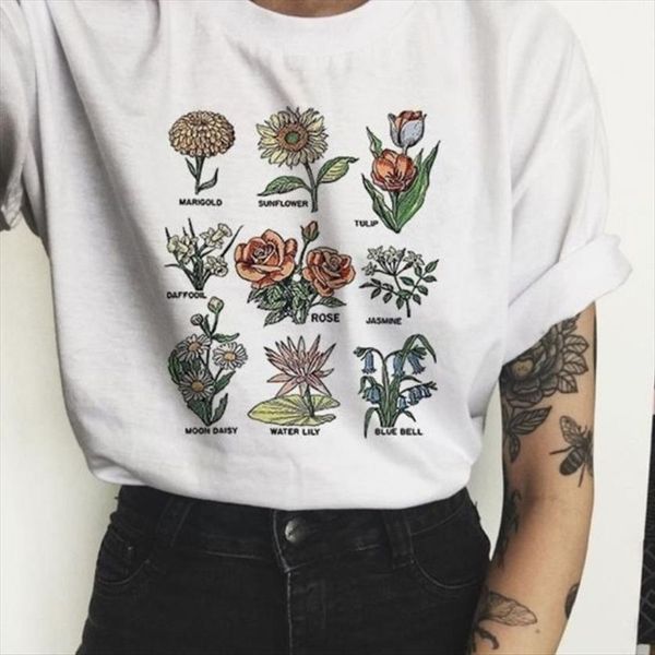 wildflower graphic tees floral print womens t shirts summer fashion large size loose harajuku short sleeve o neck shirt, White
wildflower graphic tees floral print womens t shirts summer fashion large size loose harajuku short sleeve o neck shirt, White