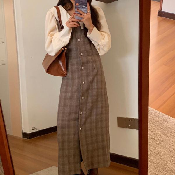 dresses retro women es plaid patchwork peter pan collar long autumn elegant cotton vestidos, Black;gray
dresses retro women es plaid patchwork peter pan collar long autumn elegant cotton vestidos, Black;gray