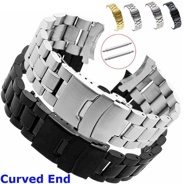 watch bands 18mm 20mm 22mm 24mm band curved end silver black solid stainless steel strap double lock buckle wristbands with pins, Black;brown
watch bands 18mm 20mm 22mm 24mm band curved end silver black solid stainless steel strap double lock buckle wristbands with pins, Black;brown