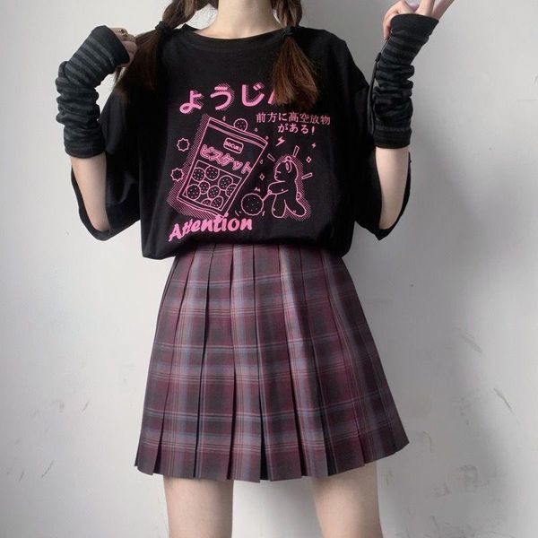 aesthetic gothic punk cartoon women short sleeve o neck harajuku summer loose oversize street clothes, White
aesthetic gothic punk cartoon women short sleeve o neck harajuku summer loose oversize street clothes, White