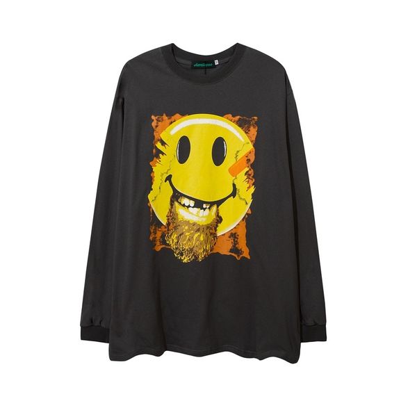 high street dark mischief smiling face long sleeve pullover trendy men's oversize large round neck sweater, Black
high street dark mischief smiling face long sleeve pullover trendy men's oversize large round neck sweater, Black