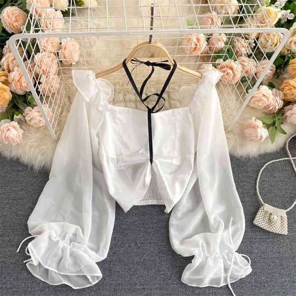 women fashion solid color short lady square neck long sleeve harajuku shirt clothes chiffon blouse p666 210527, White
women fashion solid color short lady square neck long sleeve harajuku shirt clothes chiffon blouse p666 210527, White