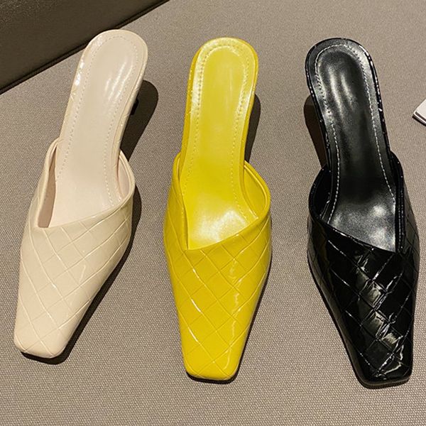 2021 Women Slippers Thin High Heels Slides Slip On Mules Shoes Woman Fashion Stone Pattern Female Elegant Heel Slippers Shoes, Yellow
2021 Women Slippers Thin High Heels Slides Slip On Mules Shoes Woman Fashion Stone Pattern Female Elegant Heel Slippers Shoes, Yellow