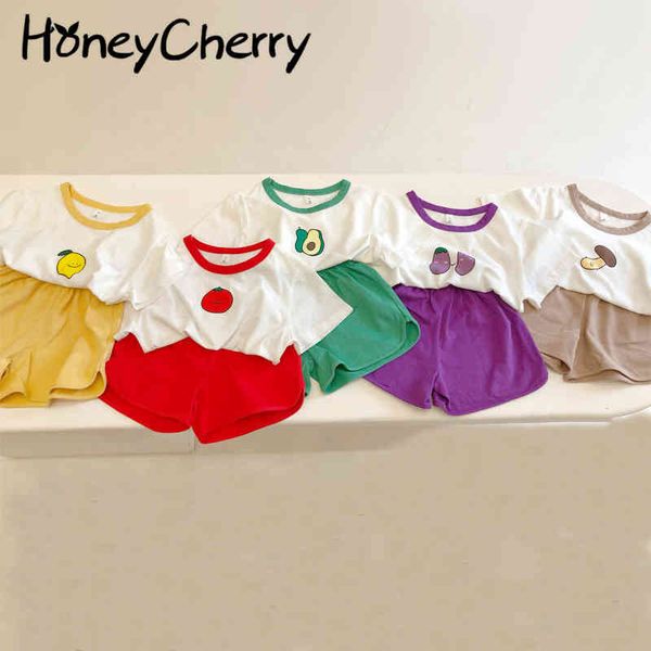 summer children set boys and girls cotton cartoon fruit trousers 2 pieces toddler girl clothes 210515, White
summer children set boys and girls cotton cartoon fruit trousers 2 pieces toddler girl clothes 210515, White