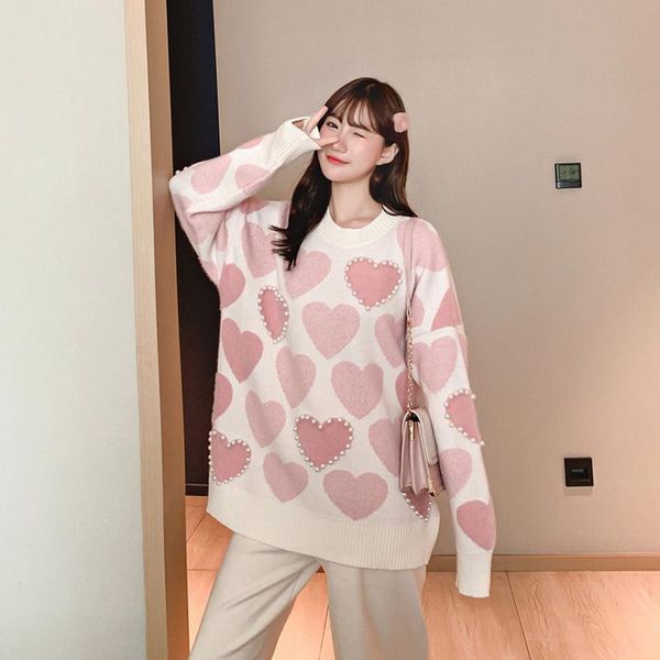 women's sweaters peach heart beaded sweater women blue sweet wind loose long-sleeved fashion student pullover knitted female 2021 sprin, White;black
women's sweaters peach heart beaded sweater women blue sweet wind loose long-sleeved fashion student pullover knitted female 2021 sprin, White;black