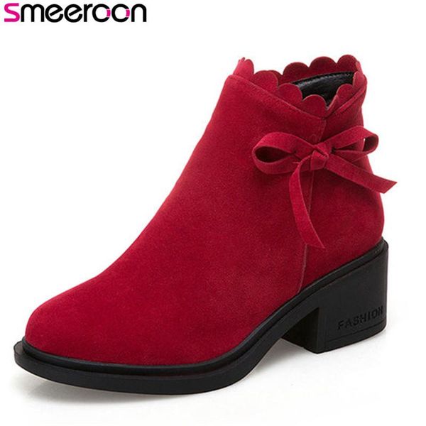 boots smeeroon med heels platform shoes round toe ankle for women autumn winter zip+butterfly knot, Black
boots smeeroon med heels platform shoes round toe ankle for women autumn winter zip+butterfly knot, Black