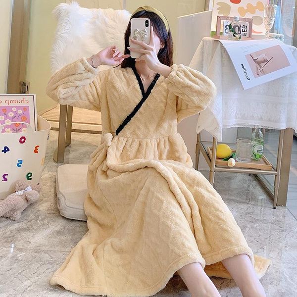 women's sleepwear women warm yellow flannel bathrobe winter coral fleece bath robe night dressing gown, Black;red
women's sleepwear women warm yellow flannel bathrobe winter coral fleece bath robe night dressing gown, Black;red