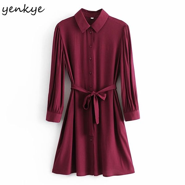 spring autumn women vintage solid color dress long sleeve lapel collar with belt a-line casual plus size short vestido 210514, Black;gray
spring autumn women vintage solid color dress long sleeve lapel collar with belt a-line casual plus size short vestido 210514, Black;gray