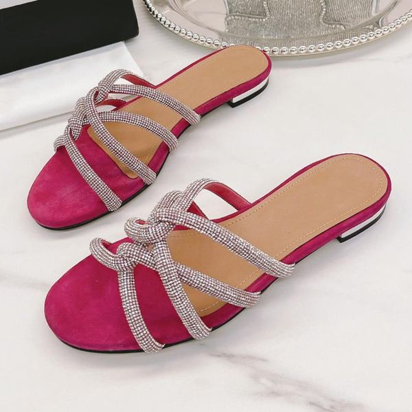 slippers shiny crystal rose red suede kink flat genuine leather round peep toe out wear woman dress shoes summer, Black
slippers shiny crystal rose red suede kink flat genuine leather round peep toe out wear woman dress shoes summer, Black