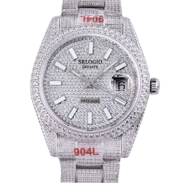 Fashion Full Diamond Mens Watches 41mm Automatic Mechanical Watch Sapphire Mirror Stainless Steel Strap Waterproof Design Arabic Nume yoomi, Slivery;brown
Fashion Full Diamond Mens Watches 41mm Automatic Mechanical Watch Sapphire Mirror Stainless Steel Strap Waterproof Design Arabic Nume yoomi, Slivery;brown