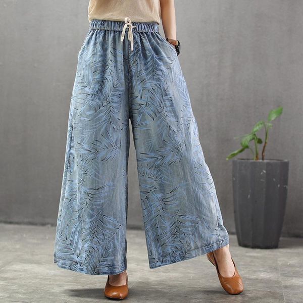 women's jeans summer thin 2021 loose wide leg pants female fashion printing leaves elastic waist casual woman plus size, Blue
women's jeans summer thin 2021 loose wide leg pants female fashion printing leaves elastic waist casual woman plus size, Blue