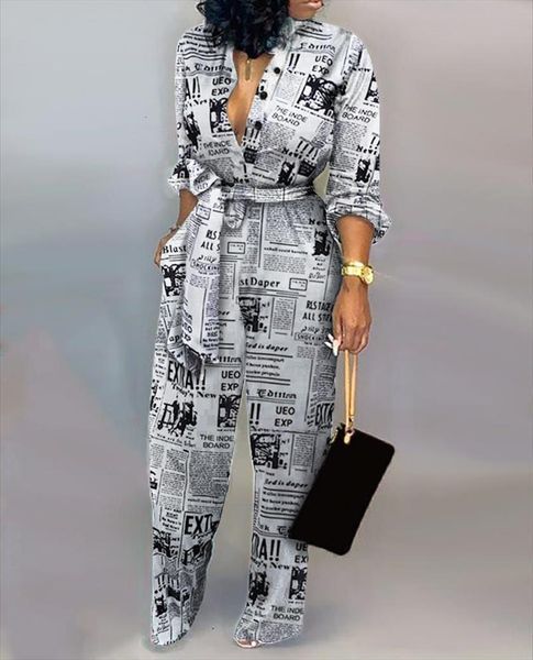 headline print tied waist women jumpsuit long sleeve v neck one piece overalls streetwear, Black;white
headline print tied waist women jumpsuit long sleeve v neck one piece overalls streetwear, Black;white