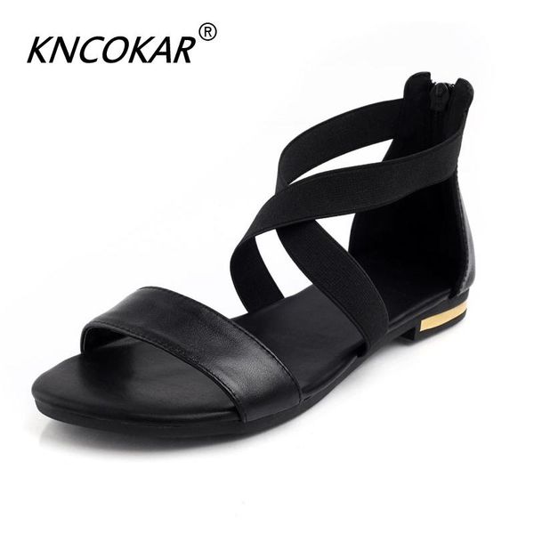 genuine leather women sandals comfortable fashion summer sweet flats heel ladies shoes black
genuine leather women sandals comfortable fashion summer sweet flats heel ladies shoes black