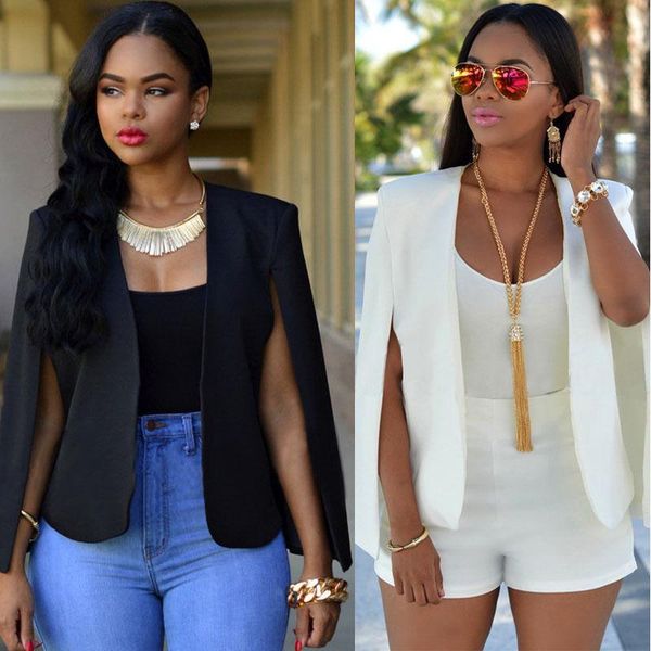 women's suits & blazers fashion casual women ladies formal blazer coat solis slim none button jacket outwear 2 style, White;black
women's suits & blazers fashion casual women ladies formal blazer coat solis slim none button jacket outwear 2 style, White;black